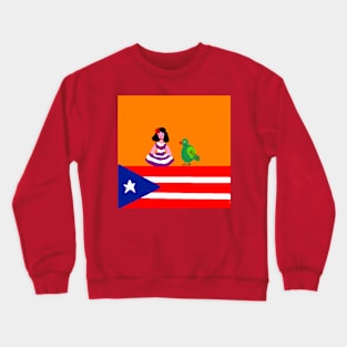 Sporty Puerto Rico Design on Red Background Crewneck Sweatshirt